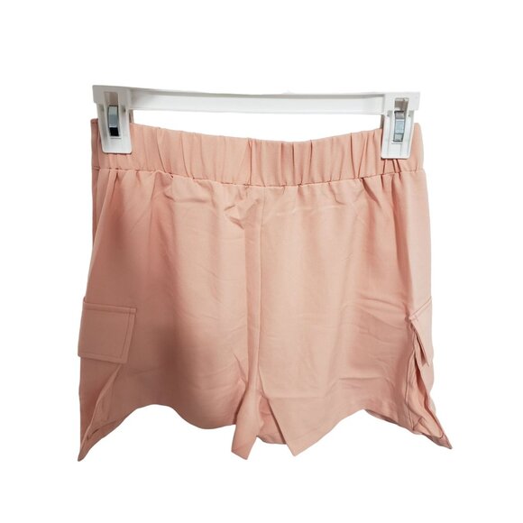 Julia by Love J Crepe Knit Cargo Shirt and Shorts Set in Coral - Size Large - Picture 7 of 12